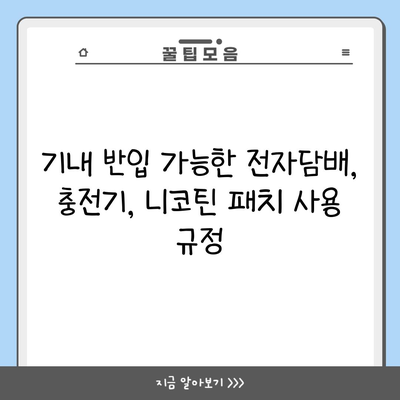기내 반입 가능한 전자담배, 충전기, 니코틴 패치 사용 규정