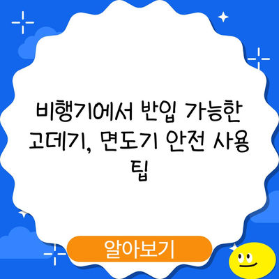 비행기에서 반입 가능한 고데기, 면도기 안전 사용 팁